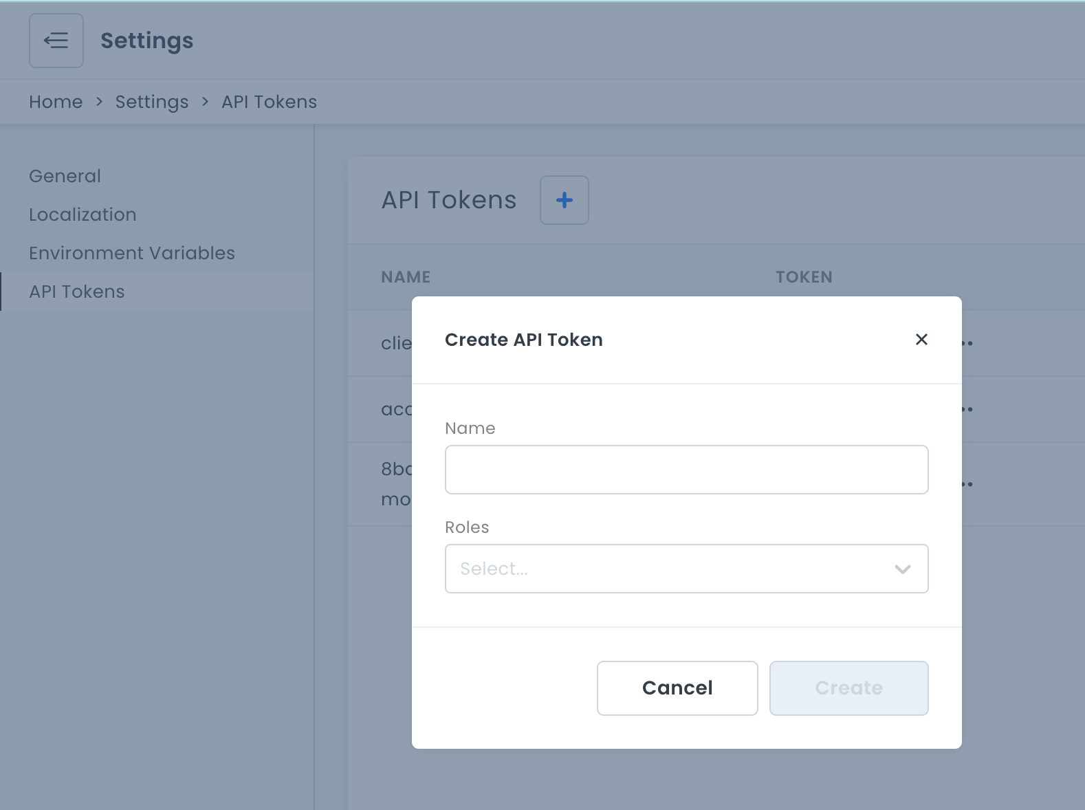 Creating an API Token