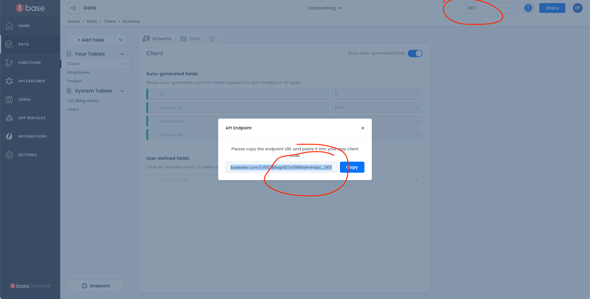 API Endpoint Environment Settings