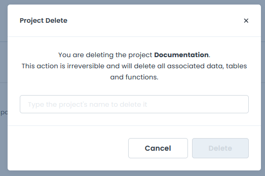 Delete Project